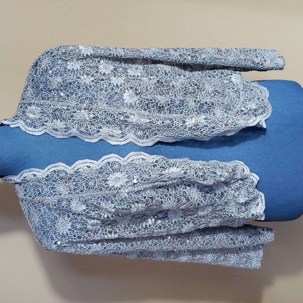 Gorgeous Silver Sequin Open Jacket - image 1